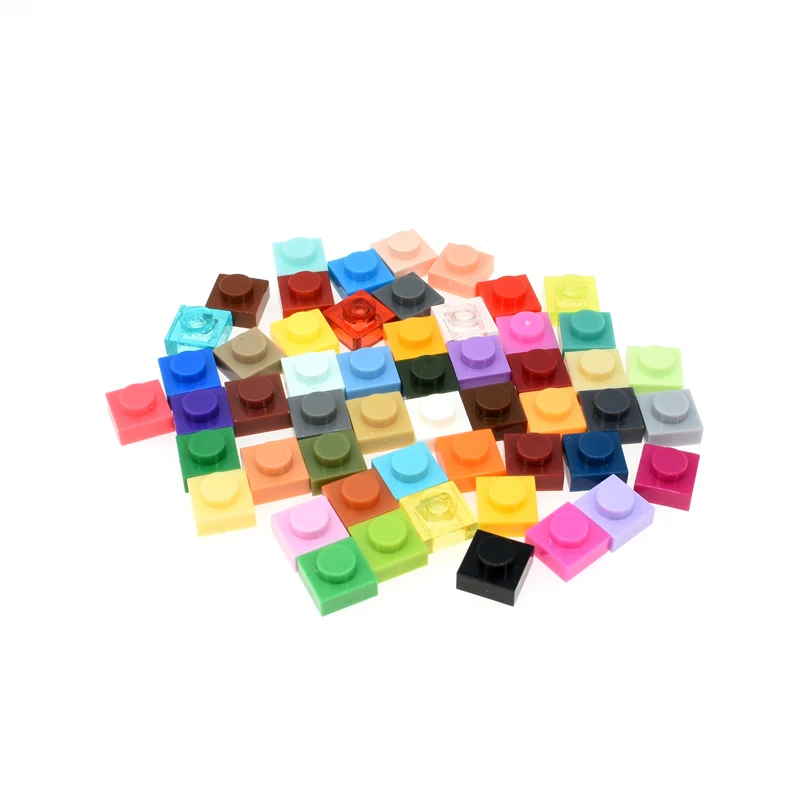 

100pcs/lot Plate 1X1 Building Block Parts 28 Colors For Choose DIY QR Code & LOGOINGS Toy For Kid Compatible Legoings