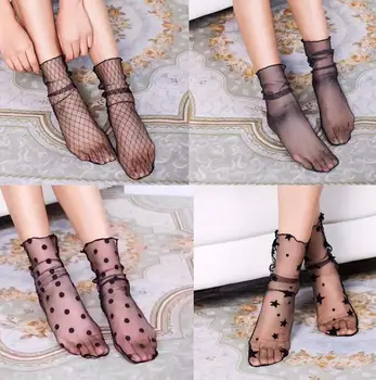 

women's sexy lace socks lady's black mesh lace socks 2 pairs/ lot R053