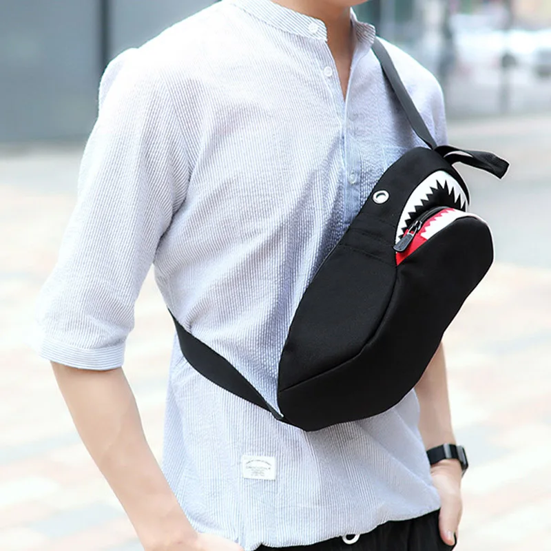 Anti Theft Backpack Men Women Oxford USB Charging Chest Bag Shark Night Reflection Design Teenager Single Shoulder Bag BP0219 (4)
