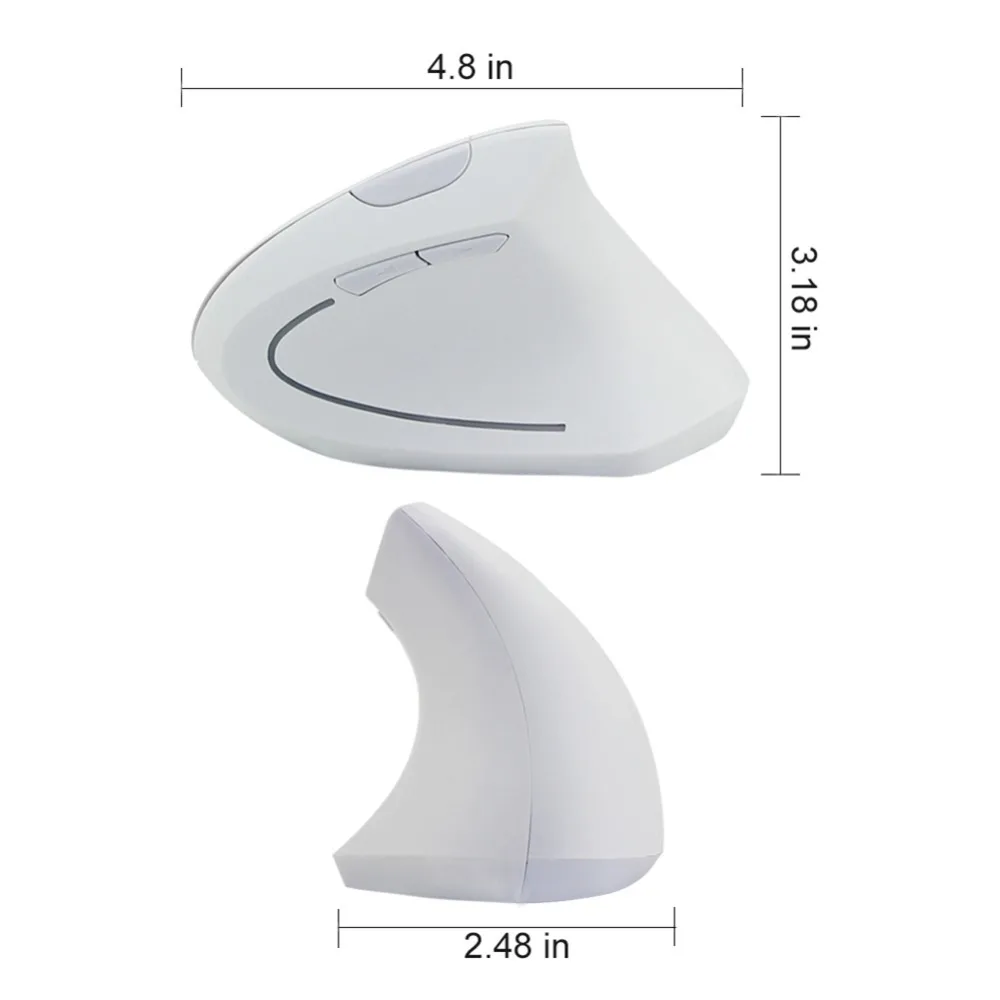 CHYI Wireless Vertical Mouse Ergonomic Optical LED Light Computer White Mice 1600 DPI USB Gamer 5D Gaming Mause For Laptop PC