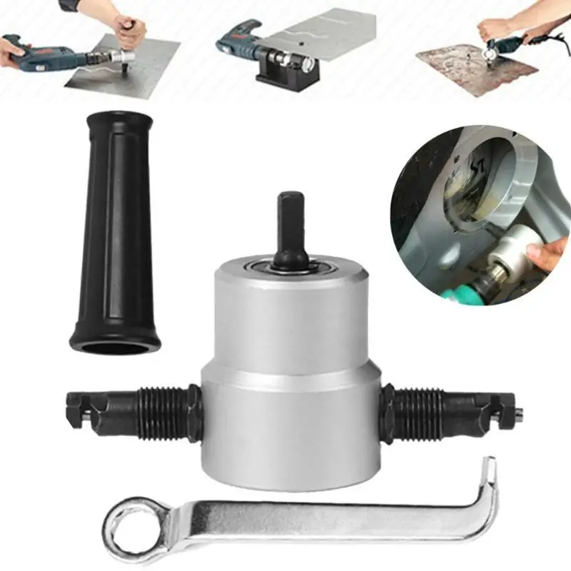 

Double Head Metal Plate Cutting Nibbler Sheet Saw Cutter Tools Drill Bit Head Sheet Cutter Head Metal Saw