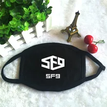 Kpop SF9 сенсационное ощущение 9 альбом логотип печати K-pop модные маски для лица, стиль унисекс, хлопковая черная ротовая маска