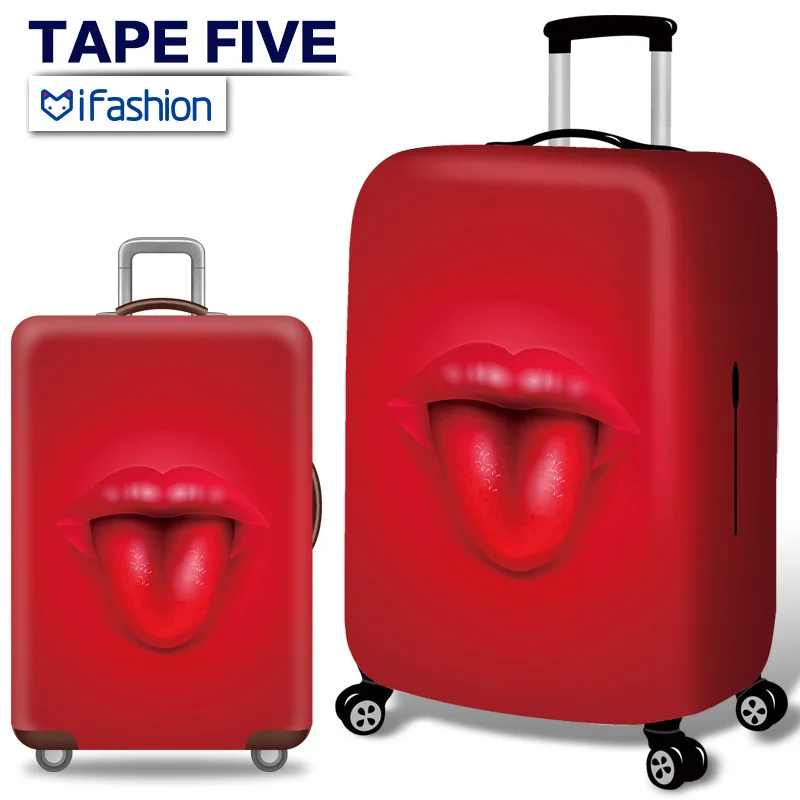 Чехол для чемодана защитный чехол красные губы рукав износостойкий пылезащитный чехол 18-30 дюймов утолщение дорожные аксессуары