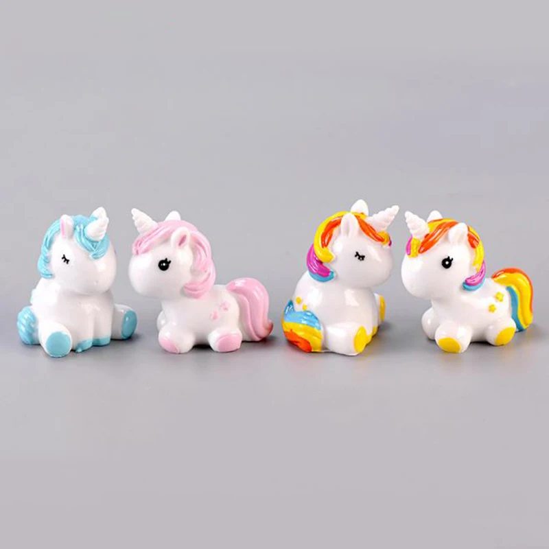 1 Pc Pretty Unicorn Figurine Miniature Statue Cartoon Animal Resin