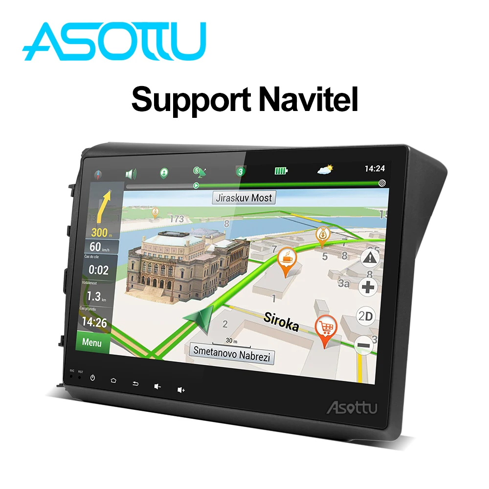 Cheap Asottu android 8.1 car dvd gps player for honda civic 2012-2015 car radio video player gps navigation car stereo gps player 5