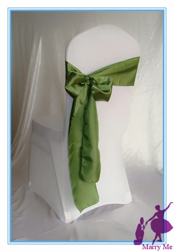 150 pieces Dark Green Satin Chair Cover Sashes for wedding party