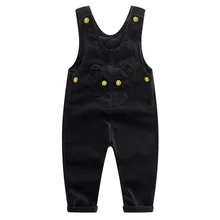 Высокое качество Вельветовая куртка для маленьких мальчиков и девочек Комбинезон с милым карманом Мода для новорожденных, детские штаны осень-зима Повседневное в виде комбинезона для детей;