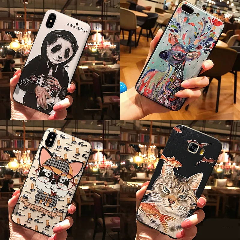 

Panda TPU Soft For Honor Mate 8X 10 9 Lite 7A Pro 6A View 20 Play For Huawei Y6 Y9 2017 2018 2019 Nova 4 3 3i TPU 3D Relief Case