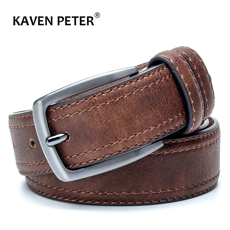 branded belt for men Men Vintage Belts For Jeans Luxury Split Leather Belt Men Famous Belt For Man Designer Belts With Vintage Style black belt with holes