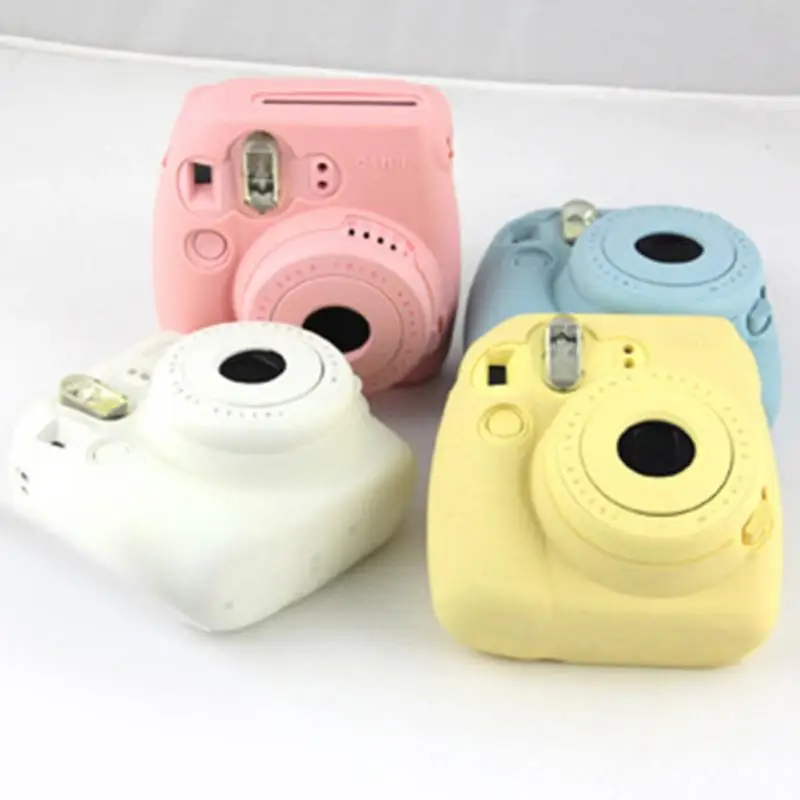Новый Серебристые мягкий чехол для камеры кожаный силиконовый Fujifilm Instax mini8/8