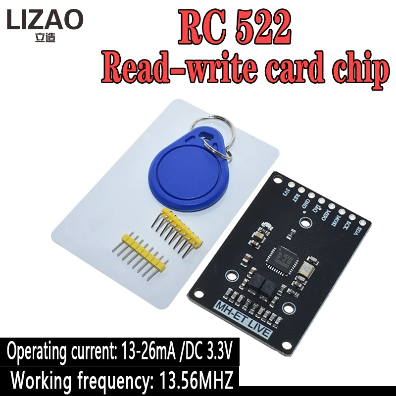 

MINI RFID module RC522 Kits S50 13.56 Mhz 6cm With Tags SPI Write & Read for arduino uno 2560