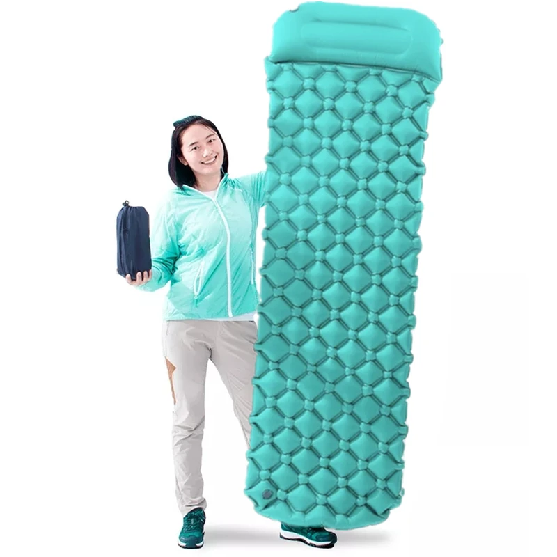 Air Camping Mats Inflatable Cushion Moistureproof Outdoor Hiking Picnic Beach Plaid Blanket Beach Pad Home Rest Soft Mattress