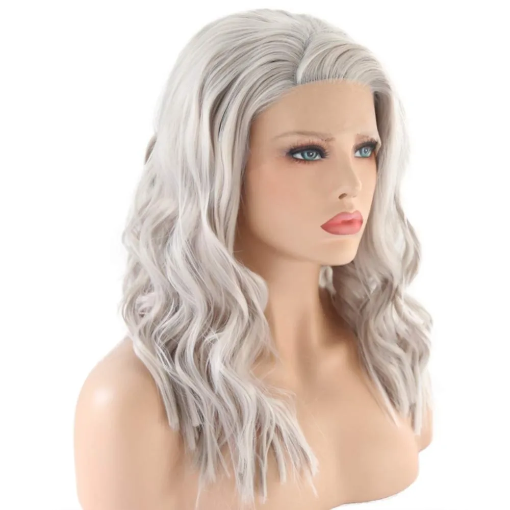 Rongduoyi объемная волна серый парик без клея термостойкие волосы синтетический парик на кружеве короткий Боб Расставание парики для черных женщин