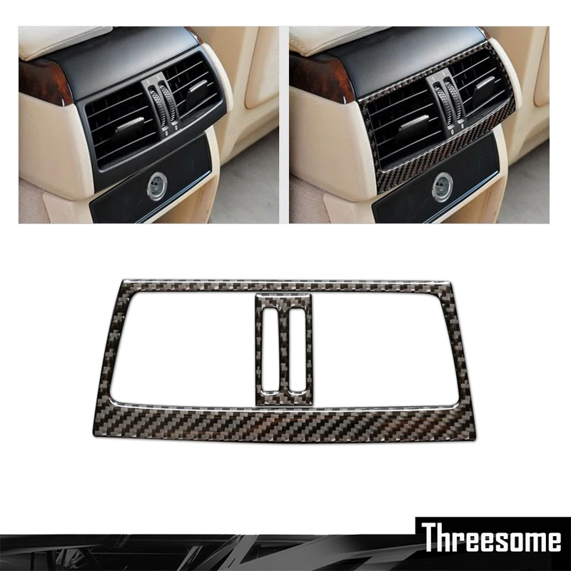 

SRXTZM For Bmw E70 E71 X5 X6 2008 Carbon Fiber Car Rear Air Conditioning Outlet Frame Decor Back AC Vents Trim Refit Stickers