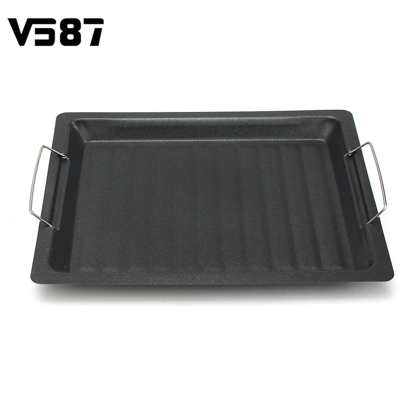 Nonstick Cast Steel Griddle Plate Grill Pan Indoor BBQ Hob Pans Home