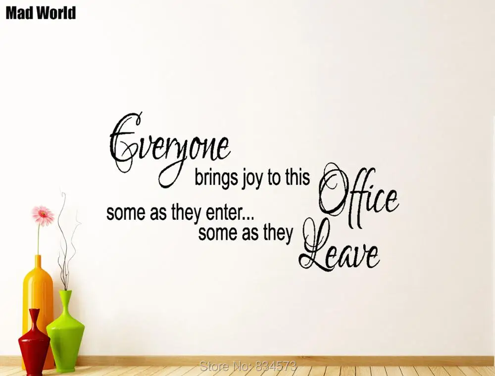 Mad World Everyone brings joy to this office Wall Art Stickers Wall