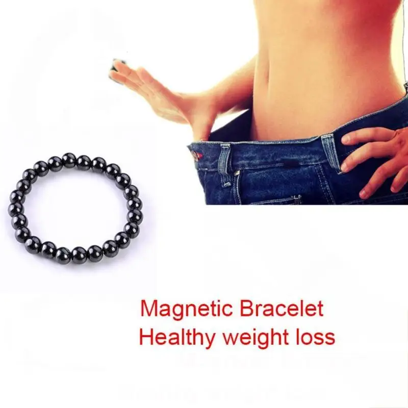 slimming Bracelet black stone therapy Weight Loss Adjustable Round Black Stone