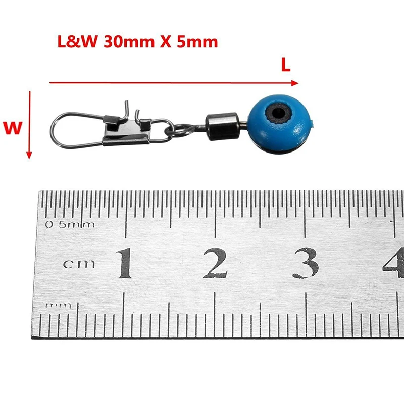 Новое поступление 20 шт. рыболовный зажим леска крючок и грузило соединитель хвостовика Rolling поворотный защелки синий разъем для рыболовных крючков