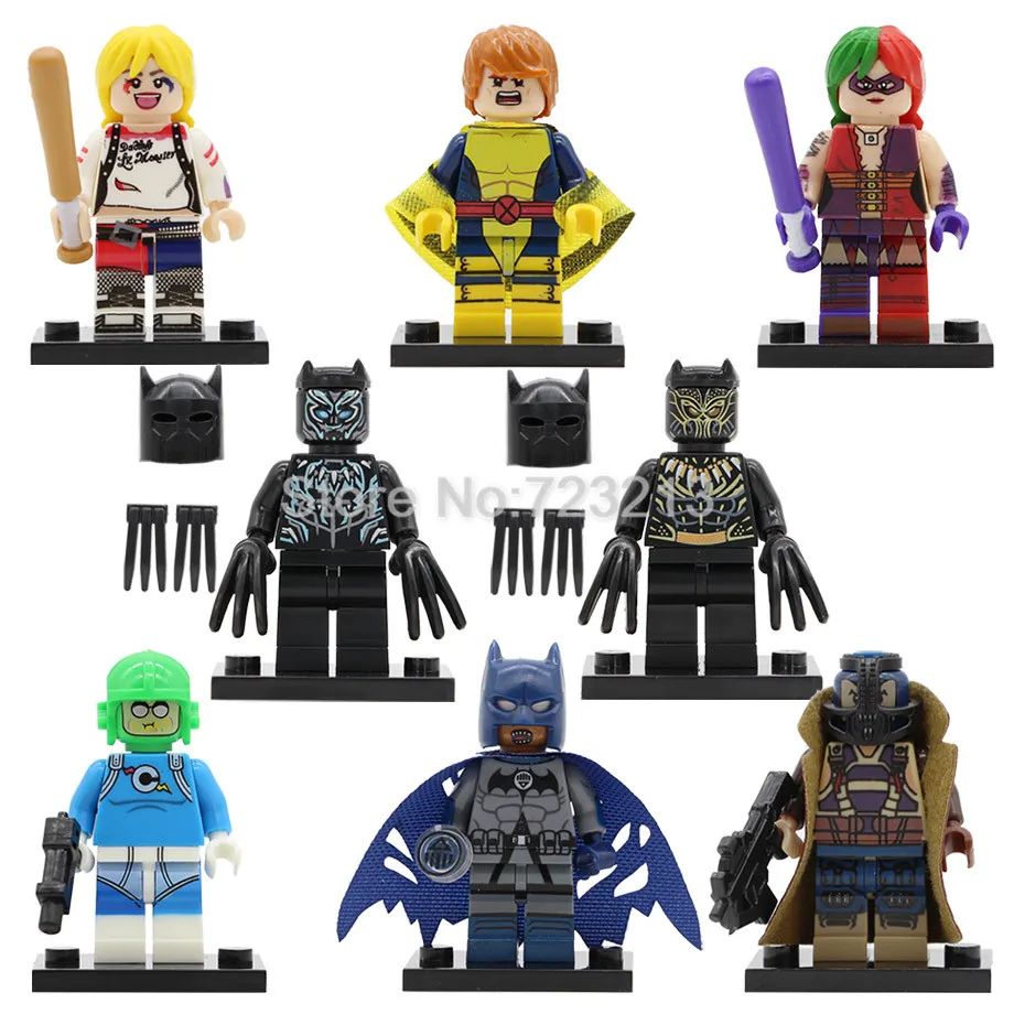 Super Hero Batman Figure Banshee Harley Quinn Erik Killmonger Sauce prince Bane font b Building b