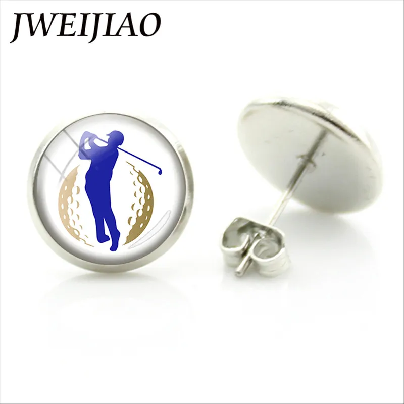 JWEIJIAO 2018 новые модные серьги гвоздики для гольфа I Love повседневные спортивные