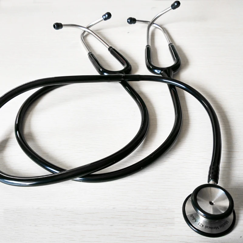 

Diagnostic dual head stethoscope stainless steel cardiology stethoscope two binaural deluxe estetoscopio for teaching use