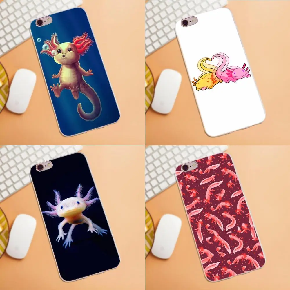 

Adorable Axolotls TPU Protective Case For iPhone X 4 4S 5 5C SE 6 6S 7 8 Plus HTC Desire 628 630 816 820 One A9 M7 M8 M9 M10