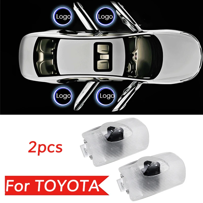 

2X Led For Toyota logo light For Land Cruiser Prado HighLander Camry Avalon Prius Venza 4 Runner Car Door Light Accessories
