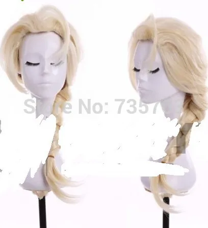 

hot sell new - hot Sell 00107 Cartoon Princess Elsa cosplay wig women lady girl ponytail wigs New Adult