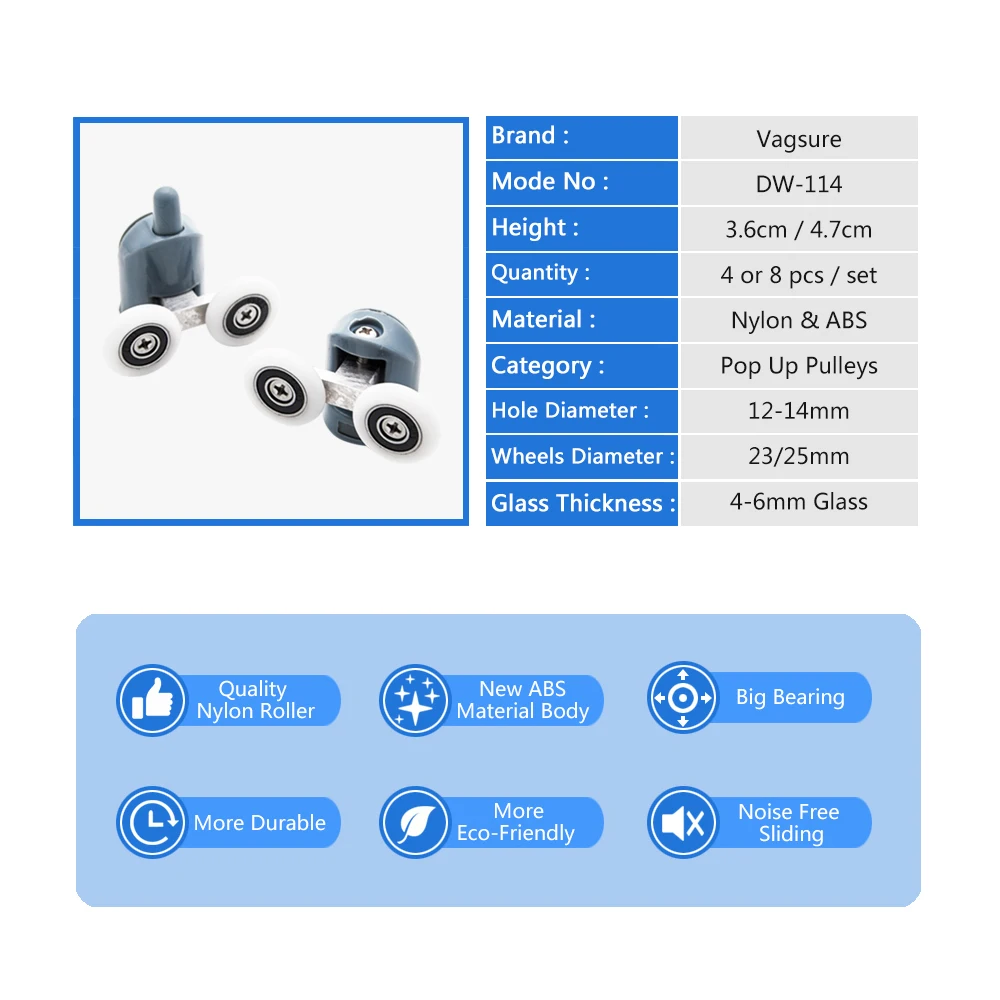 4 шт.-8 шт./компл. 23 мм/25 мм алюминиевый сплав двойные всплывающие колеса раздвижные двери для душа ролики бегуны шкивы кабина фурнитура