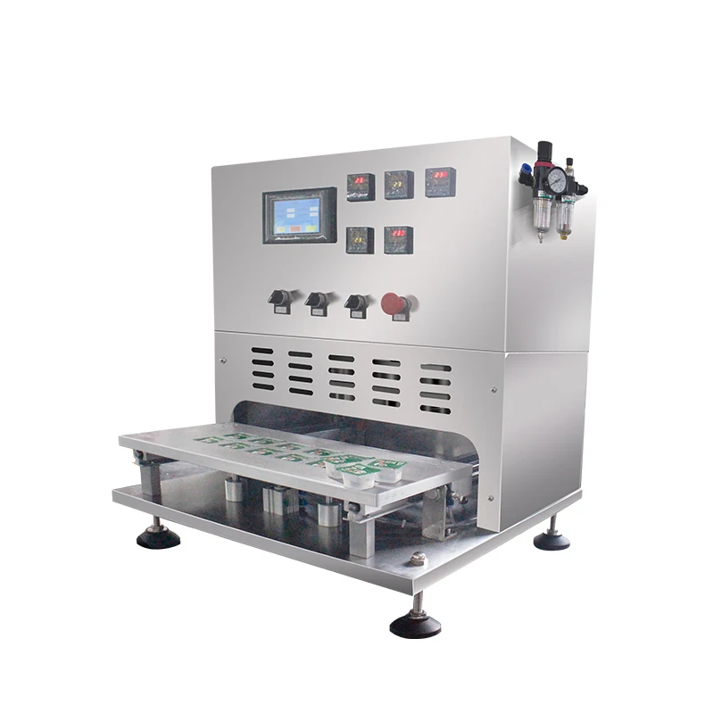 Пневматическая машина для запечатывания поддонов для пищевых продуктов машина для запечатывания пузырьков чая Boba машина для запечатывания пластиковых чашек