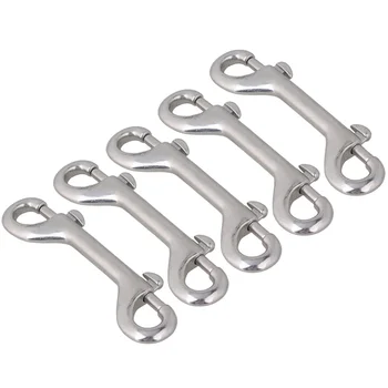 

5Pcs Double Sided 304 Stainless steel Clips Snaps Trigger Hook 115MM Double Ended Bolt Key Ring Snap Bolt Trigger Chain Clip