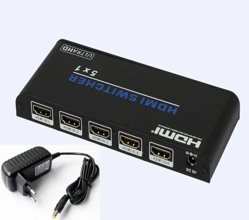 Buy 5 port HDMI Switch 5 in 1 out HDMI Switcher Converter adapter 1080p with IR