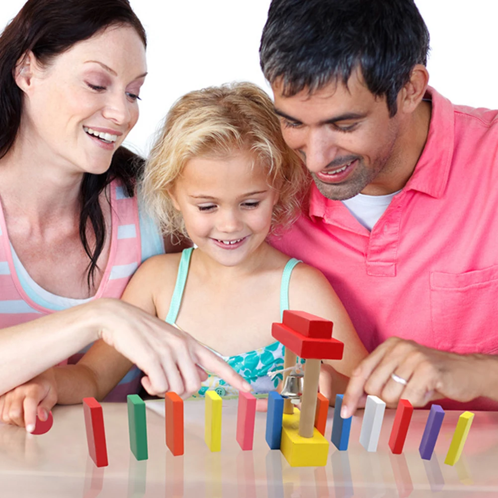 200 шт домино кирпичи деревянные радужные цветные Ранние развивающие строительные блоки Дети Играя игрушка для малышей детей