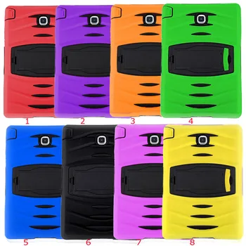 

30pcs/lot Armor Hybrid Heavy Duty Silicone+PC ShockProof Hard Case With Kickstand For Samsung Galaxy Tab A 8.0 T350 T355