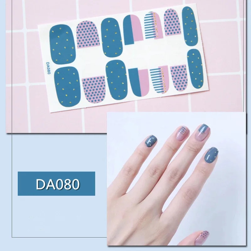 1 лист, модный стикер для ногтей, 3D Водонепроницаемый смешанный дизайн, предварительно спроектированные наклейки для ногтей, s клей, сделай сам, обертывания, наклейки, маникюрные инструменты