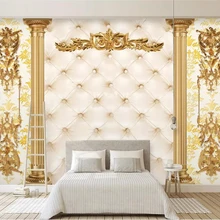 Beibehang на заказ большие размеры фото обои 3d Фреска роскошный золотой Европейский узор мягкая сумка Гостиная ТВ фон обои