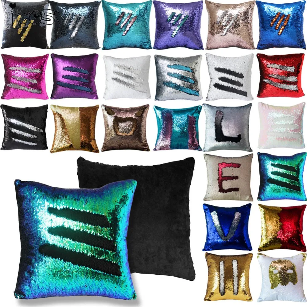 Reversible Sequin Mermaid Sequin Pillow Magical Color Changing Throw