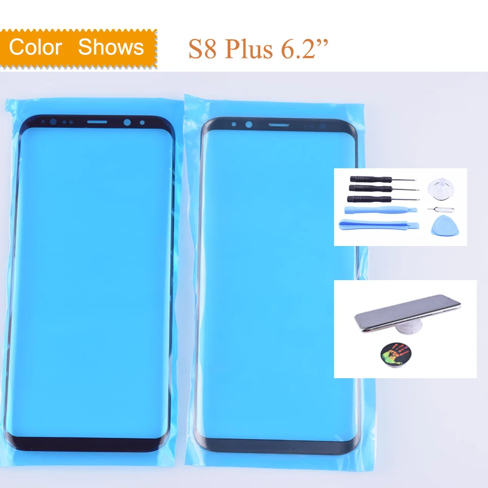 Для samsung Galaxy S8 G950 G950F SM-G950F S8 Plus G955F SM-G955F сенсорный экран передняя стеклянная панель внешняя стеклянная линза без lcd S8 - Цвет: S8 Plus with gift