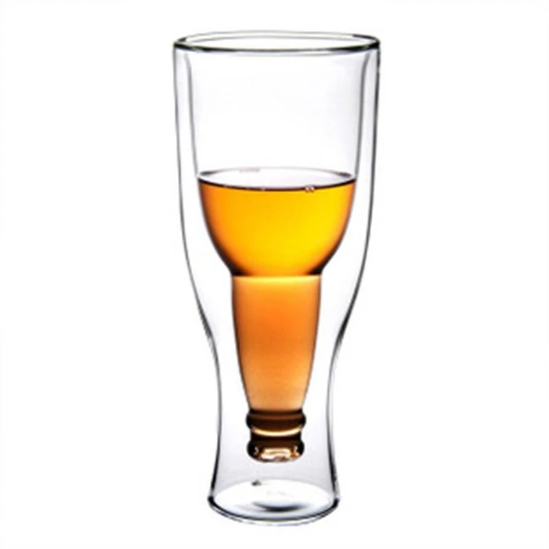 Creative Beer Cup Double Wall Glass Cup Hopside Down Upside Down Beer