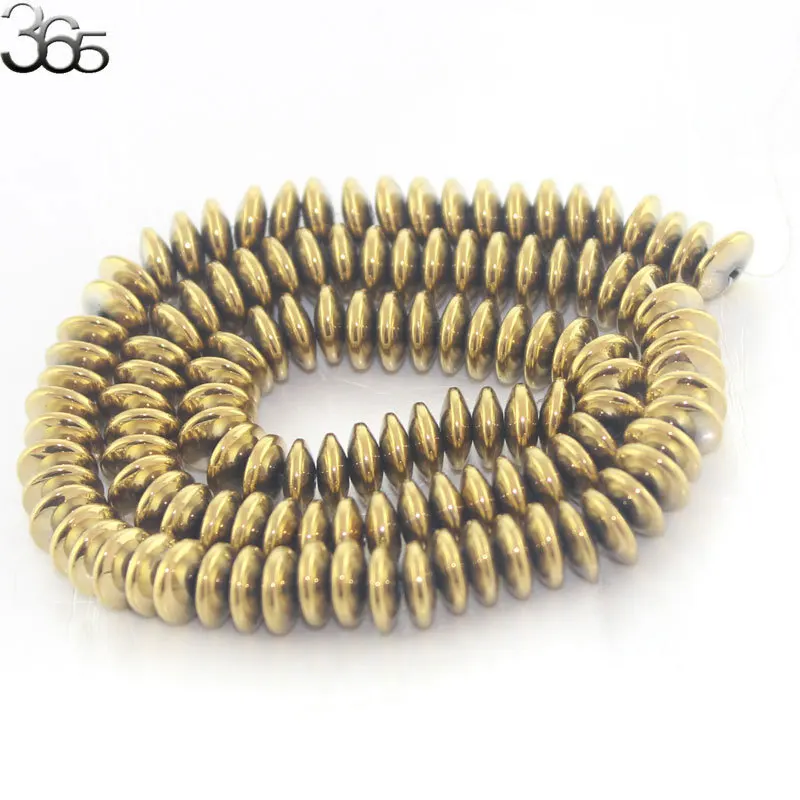 Free Shipping 3x8mm Wholesale Silvery Bronze Rainbow AB Rondelle Hematite Loose Beads 15''|bead lanyard|bead trimbead heaven |