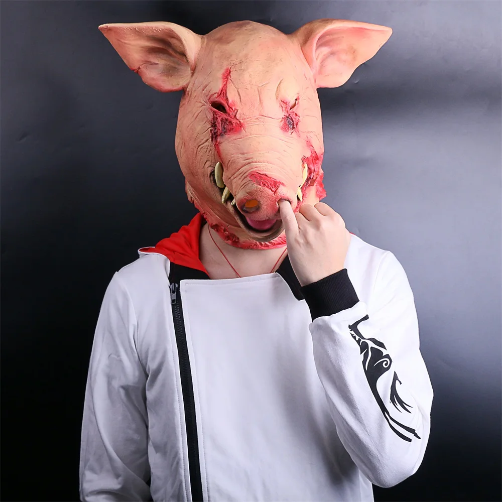Durable Pig Mask Terror Masquerade Pig Masks Halloween Party Accessory Props New (2)