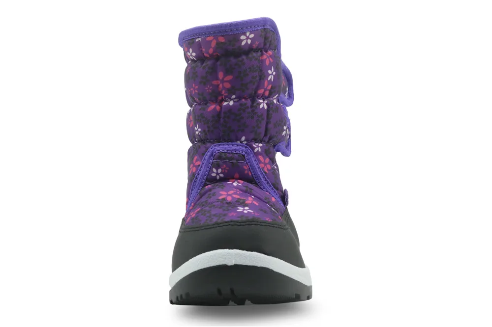 Apakowa/зимние водонепроницаемые ботинки для девочек детская обувь до середины икры из искусственной кожи для девочек; теплые плюшевые зимние ботинки на резиновой подошве; EU21-32