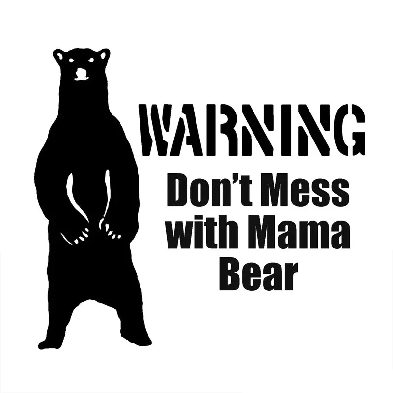 14 см * 12,8 см мама медведь мама мамы Дети смешной Предупреждение виниловая наклейка декоративные наклейки на машину автомобильные