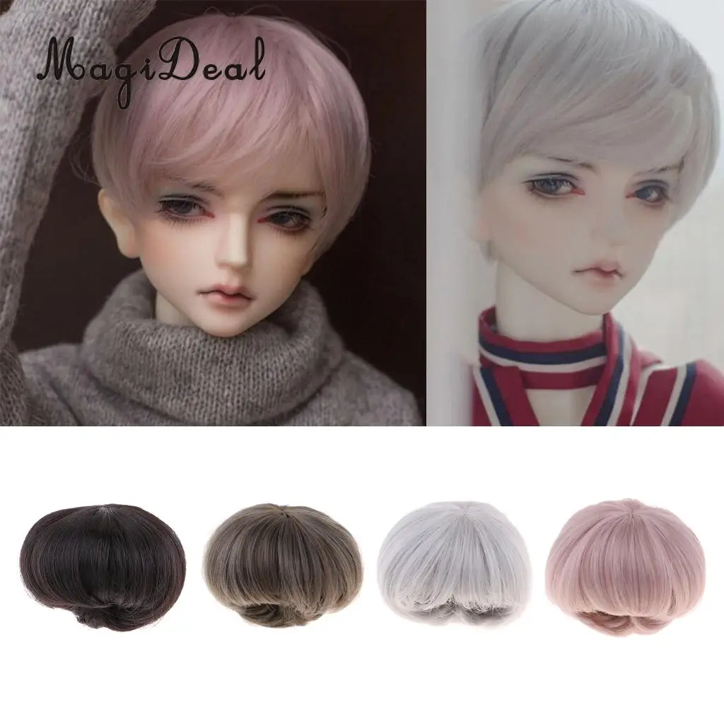 1/3 BJD Stylish High-temperature Wire Curly Hair Wigs Short Hairpiece For Dollfie for Uncle Male Doll Making Supplies Accessory