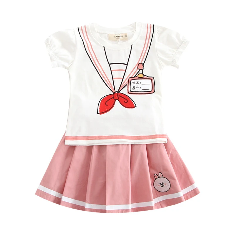 

Baby; children's fun campus printing set 2019 summer new boys and girls cute school uniforms custom children's clothing