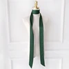 Luna&Dolphin Women Narrow Long Scarf 200x5cm Solid Color Chiffon Silk Rubber Red Tie Black Bag Ribbon Headbands Choker Streamer 5