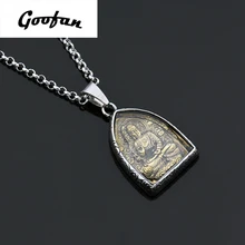 2017 Nuevo hip hop Goofan Buda Colgante de Collar de la Joyería de Moda de Acero Inoxidable Para Hombres Mujeres Regalo STN235