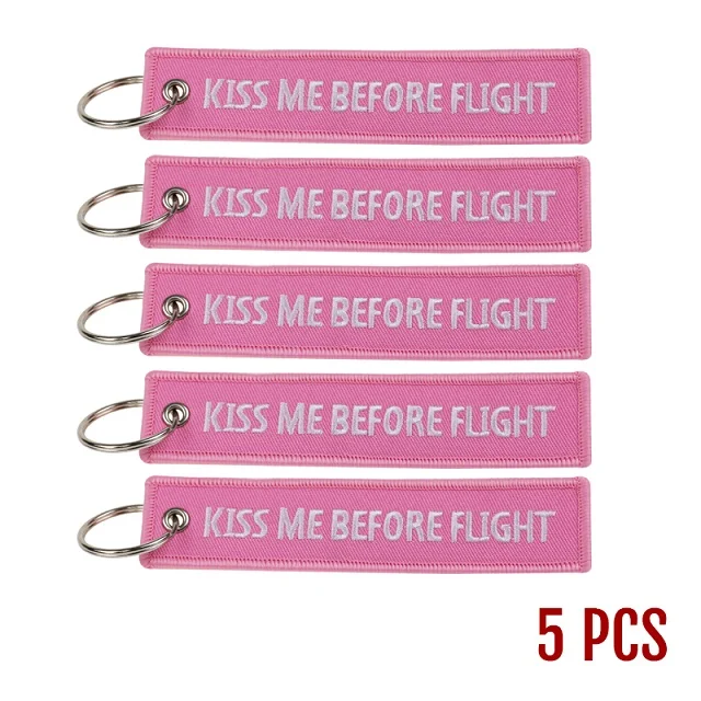 POMPOM 5pcs/lot Remove Before Flight Keychains for Aviation Gifts OEM Key Chains Embroidery Chain Keyring Key Chaveiro Jewelry 5PCS