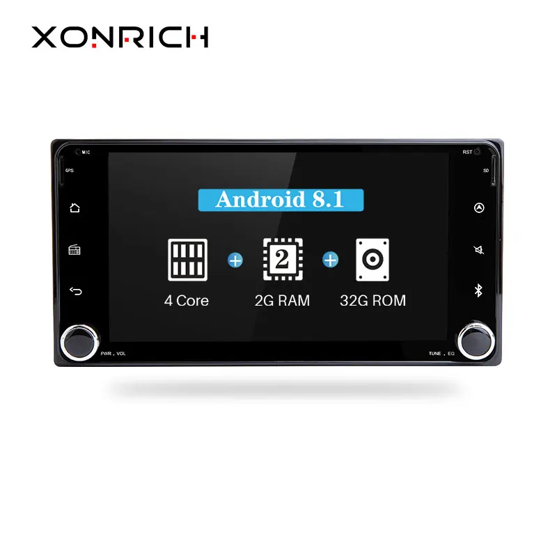 

2din GPS Android 8.1 Car Multimedia Player For Toyota Land Cruiser 100 200 Prado 120 150 Rush Corolla Hiace Yaris HiluxCar Radio
