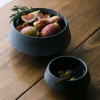 

Creative Vintage Soup Desserts Tall Bowls Handmade Ceramic Fruit Pastry Rice Small Bowl Furnishing Tableware Drinkware Gifts